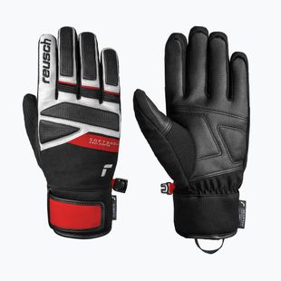 Men's ski gloves Reusch Thunder R-Tex XT black/white/fire red