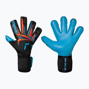 Goalkeeper gloves Reusch Attrakt Aqua Evolution black/shocking orange/aqua blue