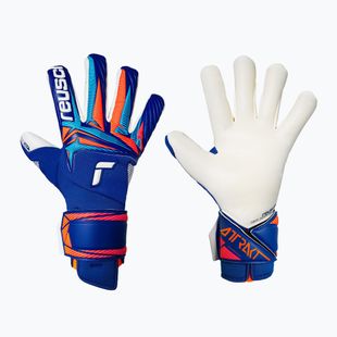 Goalkeeper gloves Reusch Attrakt Gold X Guardian sharp blue/white/shocking orange