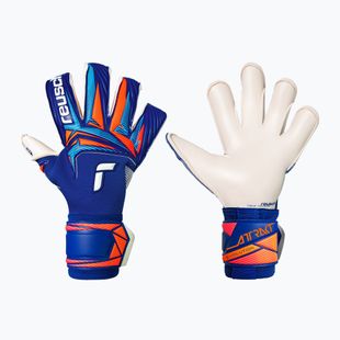 Goalkeeper gloves Reusch Attrakt Gold X Evolution sharp blue/white/shocking orange