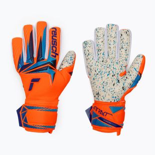 Goalkeeper gloves Reusch Attrakt Fusion NC shocking orange/blue