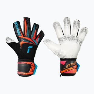 Goalkeeper gloves Reusch Attrakt Advance Evolution Glueprint black/aqua blue/shocking orange