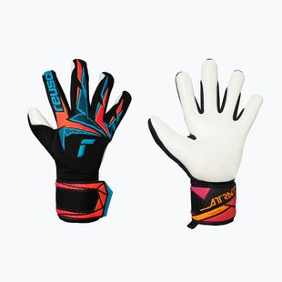 Goalkeeper gloves Reusch Attrakt Freegel Advance black/aqua blue/shocking orange
