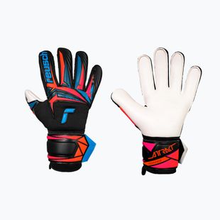 Goalkeeper gloves Reusch Attrakt Advance black/aqua blue/shocking orange