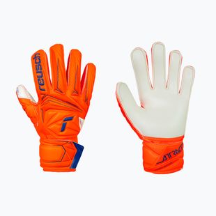 Children's goalkeeper gloves Reusch Attrakt Solid Finger Support Junior shocking orange/blue