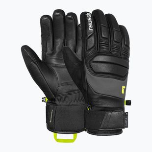 Ski gloves Reusch Profi SL black/dark granite/safety yellow