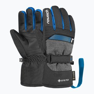 Children's ski gloves Reusch Rocket GORE-TEX black/black melange/brilliant blue