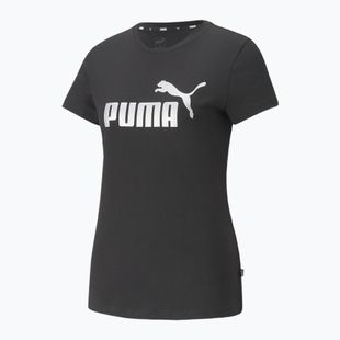 Women's PUMA ESS+ Metallic Logo Tee puma black/silver metallic