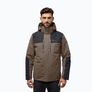 Jack Wolfskin men's Jasper 3In1 jacket cold coffee