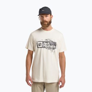 Men's T-shirt Jack Wolfskin Jack Wolfskin Brand T wood cotton white