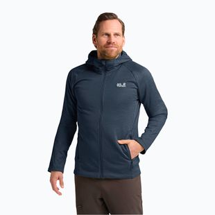 Men's trekking sweatshirt Jack Wolfskin Peak District Hooded Full Zip midnight sky
