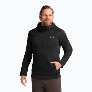 Men's trekking sweatshirt Jack Wolfskin Peak District Hooded Full Zip black
