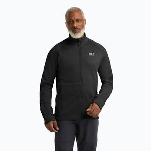Men's trekking sweatshirt Jack Wolfskin Peak District Full Zip black