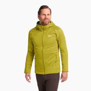 Men's trekking sweatshirt Jack Wolfskin Peak District Hooded Full Zip chartreuse