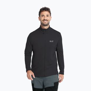 Men's trekking sweatshirt Jack Wolfskin Litestride Full Zip black