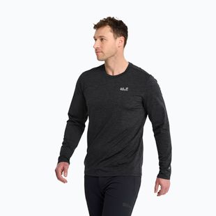 Men's long-sleeve trekking shirt Jack Wolfskin Trail black