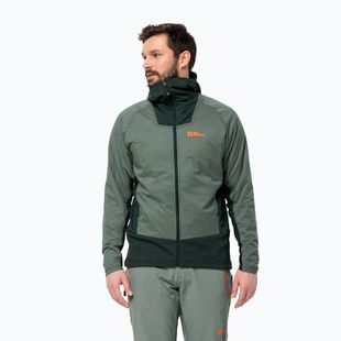 Jack Wolfskin Alpspitze Ins Hybrid hedge green men's rain jacket