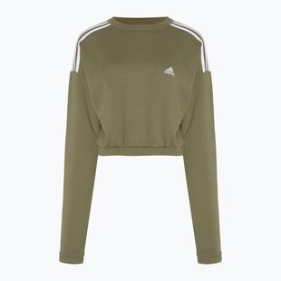 Women's adidas Hyperglam Crop Crew sweatshirt focus olive