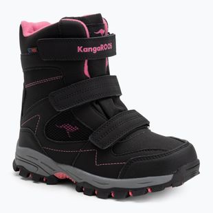 KangaROOS K-Robi KTX jet black/daisy pink children's snow boots