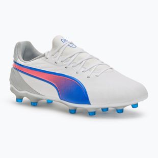 PUMA King Match FG/AG football boots puma white/bluemazing/flat light grey/sunset glow