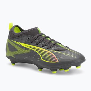 PUMA Ultra 5 Match FG/AG Jr children's football boots matte aged silver/yellow alert/puma aged silver