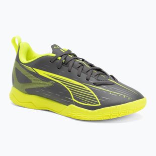 PUMA Ultra 5 Play IT Jr children's football boots matte aged silver/yellow alert/puma aged silver