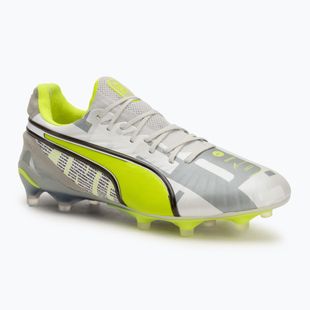 Men's football shoes PUMA King Ultimate Forever FG/AG feather gray/electric lime/puma white/flat light gray