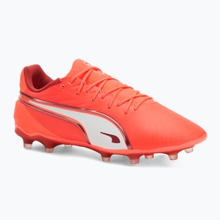 Men's football boots PUMA King Match FG/AG glowing red/puma white/red fire