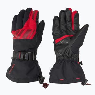 Men's ski glove ZIENER Ghalion Aquashield black/red salsa