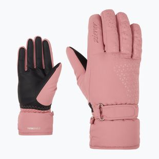 Women's ski gloves ZIENER Kisar Aquashield rose blossom