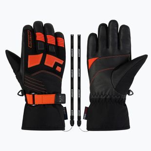 Children's ski gloves ZIENER Lukian-Z AS black/orange red