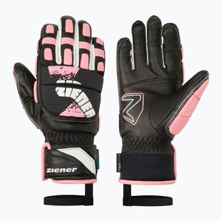 Children's ski gloves Ziener Lanus-Z AS PR black/pink vanilla