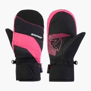 Children's ski gloves ZIENER Luuki-Z Aquashield black/pop pink