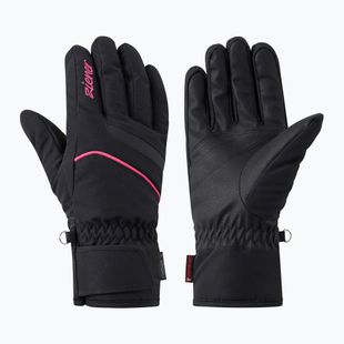 Women's ski gloves Ziener Khania-Z PR Glove black/pink lily