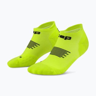 Women's compression socks CEP Run No Show 5.0 lime/black