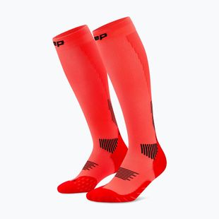 Men's compression socks CEP Run Tall 5.0 neon coral
