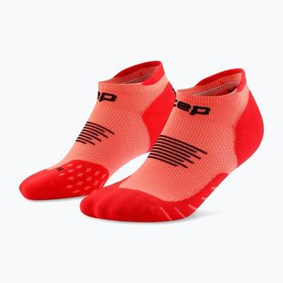Men's compression socks Cep Run No Show 5.0 neon coral