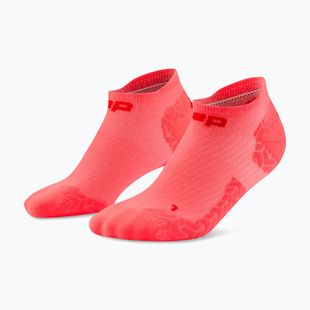 Women's socks CEP Ultralight No Show 4.0 neon coral/red