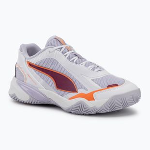 Women's handball shoes PUMA Solarstrike 4 puma white/heat fire/lilac crush berry