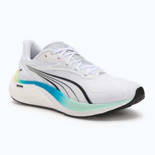 Men's running shoes PUMA Electrify Nitro 4 puma white/mint melt/speed blue