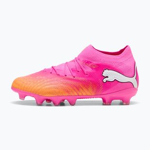 Children's football boots PUMA Future 9 Pro FG/AG Jr poison pink/puma wht/sun stream/bright aqua/puma blk