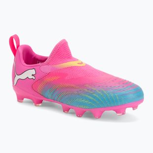 Children's football boots PUMA Future 9 Match LL FG/AG Jr poison pink/puma wht/sun stream/bright aqua/puma blk