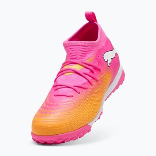 Children's football boots PUMA Future 9 Match TT + Mid Jr poison pink/puma wht/sun stream/bright aqua/puma blk
