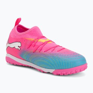Children's football boots PUMA Future 9 Match TT + Mid Jr poison pink/puma wht/sun stream/bright aqua/puma blk