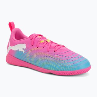 Children's football boots PUMA Future 9 Play IT Jr poison pink/puma wht/sun stream/bright aqua/puma blk