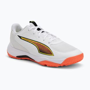 Children's handball shoes PUMA Accelerate 4 Game On Jr puma white/glowing red/ultra blue