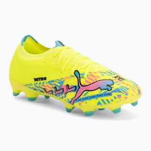 Football boots PUMA Ultra Nitro 7 Match Advanced Level FG/AG puma white/blue glimmer/pink glimmer/yellow alert