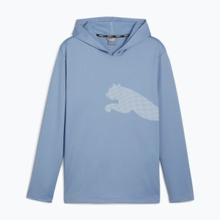 Men's training sweatshirt PUMA Train All Day Big Cat Hoodie zen blue