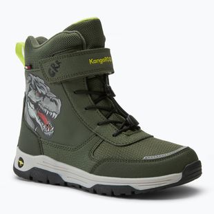 KangaROOS K-MJ Edison EV RTX SL olive / limetta dino junior snow boots