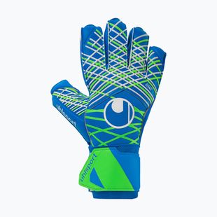 Uhlsport Aquasoft goalkeeper gloves pacific blue/fluo green/w